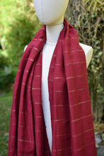 Load image into Gallery viewer, SHAWL | HANDLOOM WOVEN | GLITTERED STRIPES