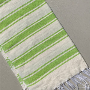 HAND TOWEL WHITE W/ COLORED STRIPES